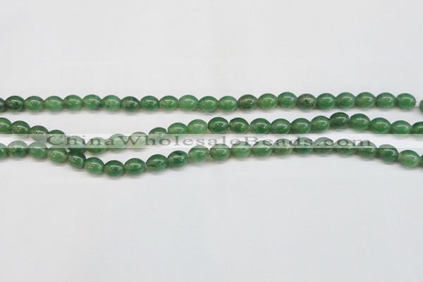 CAJ643 15.5 inches 8*10mm rice green aventurine beads