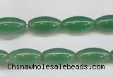 CAJ646 15.5 inches 8*16mm rice green aventurine beads