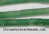 CAJ648 15.5 inches 6*12mm faceted tube green aventurine beads