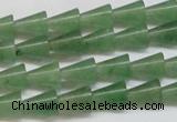 CAJ660 15.5 inches 8*10mm cone green aventurine beads