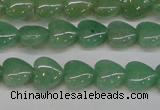 CAJ684 15.5 inches 10*10mm heart green aventurine beads