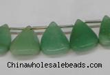 CAJ695 Top drilled 15*20mm leaf green aventurine beads