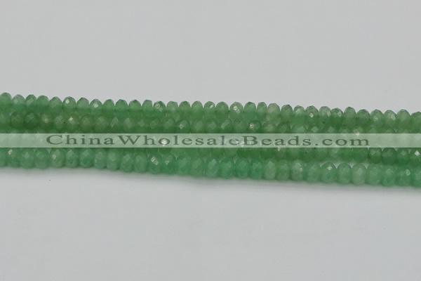 CAJ701 15.5 inches 4*6mm faceted rondelle green aventurine beads