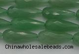 CAJ706 15.5 inches 8*20mm faceted teardrop green aventurine beads