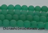 CAJ710 15.5 inches 4mm round matte green aventurine beads
