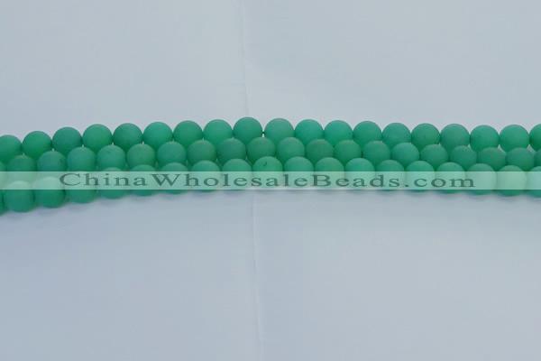 CAJ712 15.5 inches 8mm round matte green aventurine beads