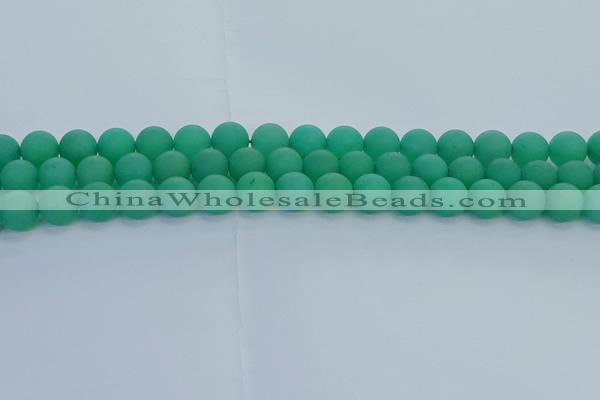 CAJ713 15.5 inches 10mm round matte green aventurine beads