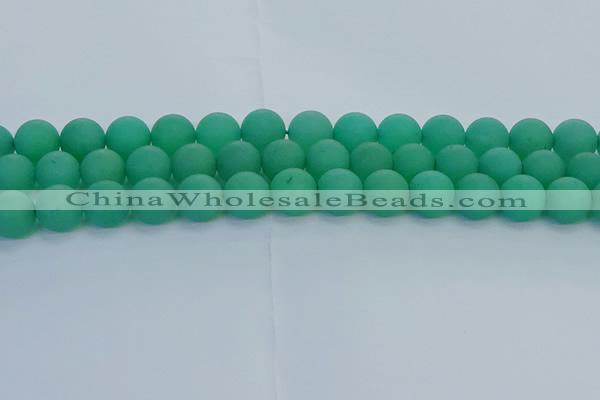 CAJ714 15.5 inches 12mm round matte green aventurine beads