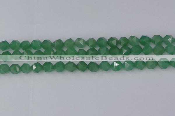 CAJ732 15.5 inches 8mm faceted nuggets green aventurine beads