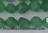 CAJ733 15.5 inches 10mm faceted nuggets green aventurine beads