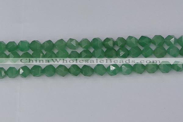 CAJ733 15.5 inches 10mm faceted nuggets green aventurine beads