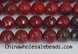 CAJ759 15.5 inches 6mm faceted round apple jasper beads