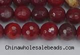 CAJ760 15.5 inches 8mm faceted round apple jasper beads