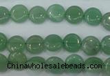 CAJ80 15.5 inches 10mm flat round green aventurine beads wholesale