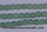 CAJ800 15.5 inches 4mm round matte green aventurine beads wholesale