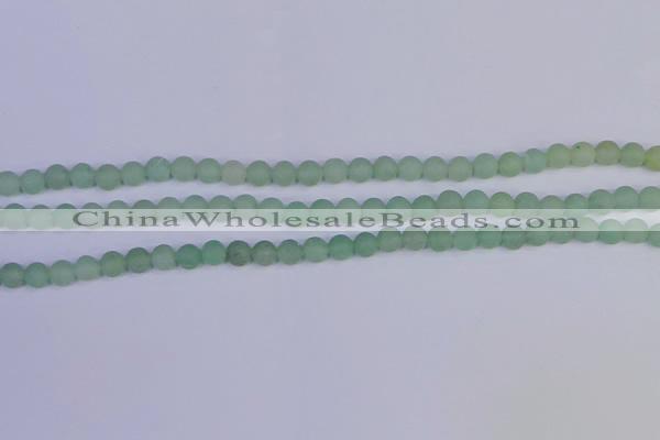 CAJ801 15.5 inches 6mm round matte green aventurine beads wholesale