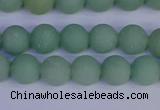 CAJ802 15.5 inches 8mm round matte green aventurine beads wholesale