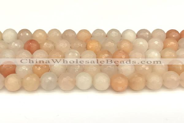 CAJ822 15 inches 10mm faceted round pink aventurine beads