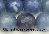 CAJ828 15 inches 12mm faceted round blue aventurine beads