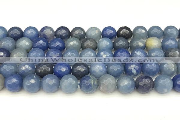CAJ828 15 inches 12mm faceted round blue aventurine beads