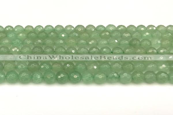 CAJ830 15 inches 6mm faceted round green aventurine beads