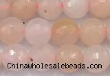 CAJ857 15 inches 6mm faceted round pink aventurine beads