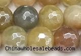 CAJ871 15 inches 8mm faceted round AB-color jade beads