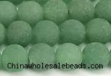 CAJ880 15 inches 4mm round matte green aventurine beads