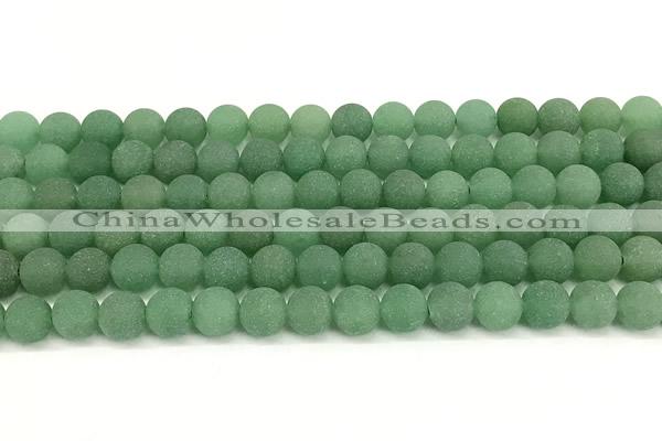 CAJ881 15 inches 6mm round matte green aventurine beads