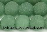 CAJ883 15 inches 10mm round matte green aventurine beads