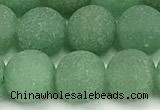CAJ884 15 inches 12mm round matte green aventurine beads