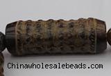 CAL01 14.5 inches 20*60mm carved drum agalmatolite beads