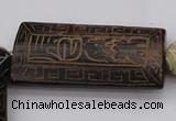 CAL08 14.5 inches 25*52mm carved rectangle agalmatolite beads