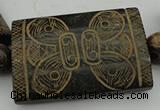 CAL18 14.5 inches 40*60mm carved rectangle agalmatolite beads
