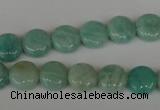 CAM1016 15.5 inches 10mm flat round natural Russian amazonite beads