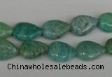 CAM1024 15.5 inches 10*13mm flat teardrop natural Russian amazonite beads