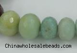 CAM107 15.5 inches multi-size faceted rondelle amazonite gemstone beads