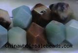 CAM1138 12*16mm - 13*18mm faceted nuggets amazonite gemstone beads