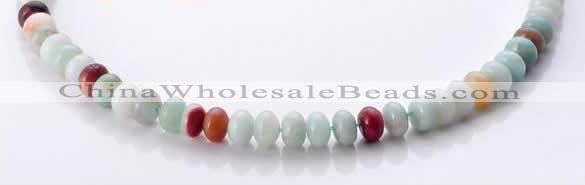 CAM12 5*8mm rondelle natural amazonite gemstone beads Wholesale