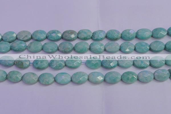 CAM1205 15.5 inches 14*19mm faceted oval Russian amazonite beads