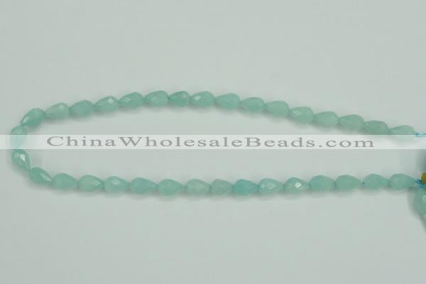 CAM141 15.5 inches 8*12mm faceted teardrop amazonite gemstone beads