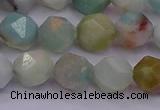 CAM1413 15.5 inches 10mm faceted nuggets amazonite gemstone beads