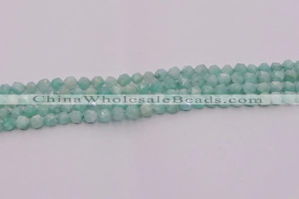 CAM1436 15.5 inches 6mm faceted nuggets amazonite gemstone beads