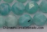 CAM1439 15.5 inches 12mm faceted nuggets amazonite gemstone beads