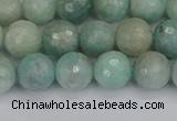 CAM1452 15.5 inches 8mm faceted round amazonite gemstone beads