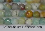 CAM1458 15.5 inches 4mm faceted round amazonite beads wholesale