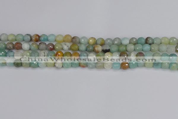 CAM1459 15.5 inches 6mm faceted round amazonite beads wholesale