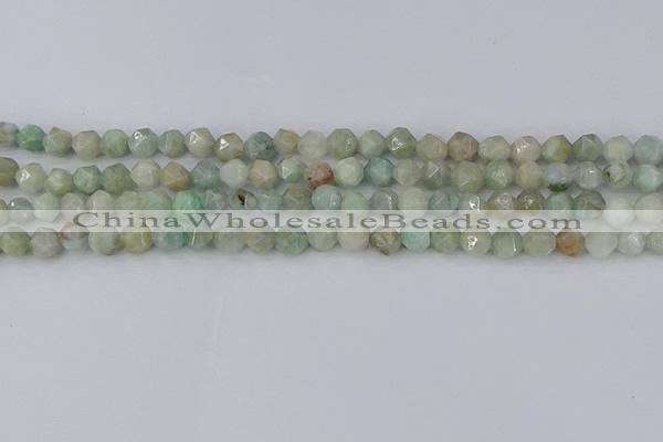 CAM1472 15.5 inches 6mm faceted nuggets Brazilian amazonite beads