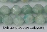 CAM1473 15.5 inches 8mm faceted nuggets Brazilian amazonite beads