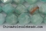 CAM1474 15.5 inches 10mm faceted nuggets Brazilian amazonite beads